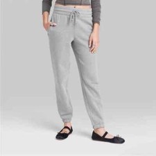 Women's High-rise Tapered Sweatpants - Wild Fable Heather Gray M