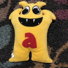 Alphabeasts Alphabet Letter "A" Plush Monster "Alphie" Learning ABCs Pillow 14x9