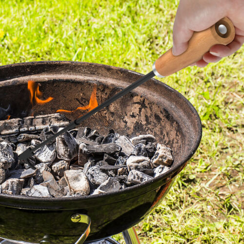 Fire Poker 32 Inches Fire Pit Rust Resistant Iron Campfire Poker W/Handle ✄ - Picture 8 of 21