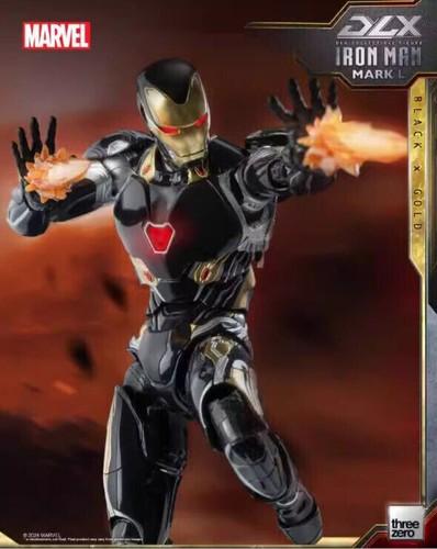 Threezero DLX 1/12 Marvel Iron Man Mark L 50 Black & Gold Suit Infinity MISB - Picture 4 of 4