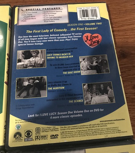 I Love Lucy Season 1 DVD Collection Lot Lucille Ball VOLUMES 1-4 Full Screen! - Picture 8 of 10