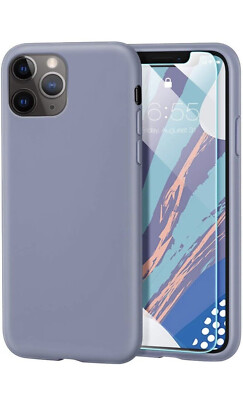 Handyhülle Lavendelgrau für iPhone 11 6,1'' - Flüssigsilikon + Displayschutzfolie