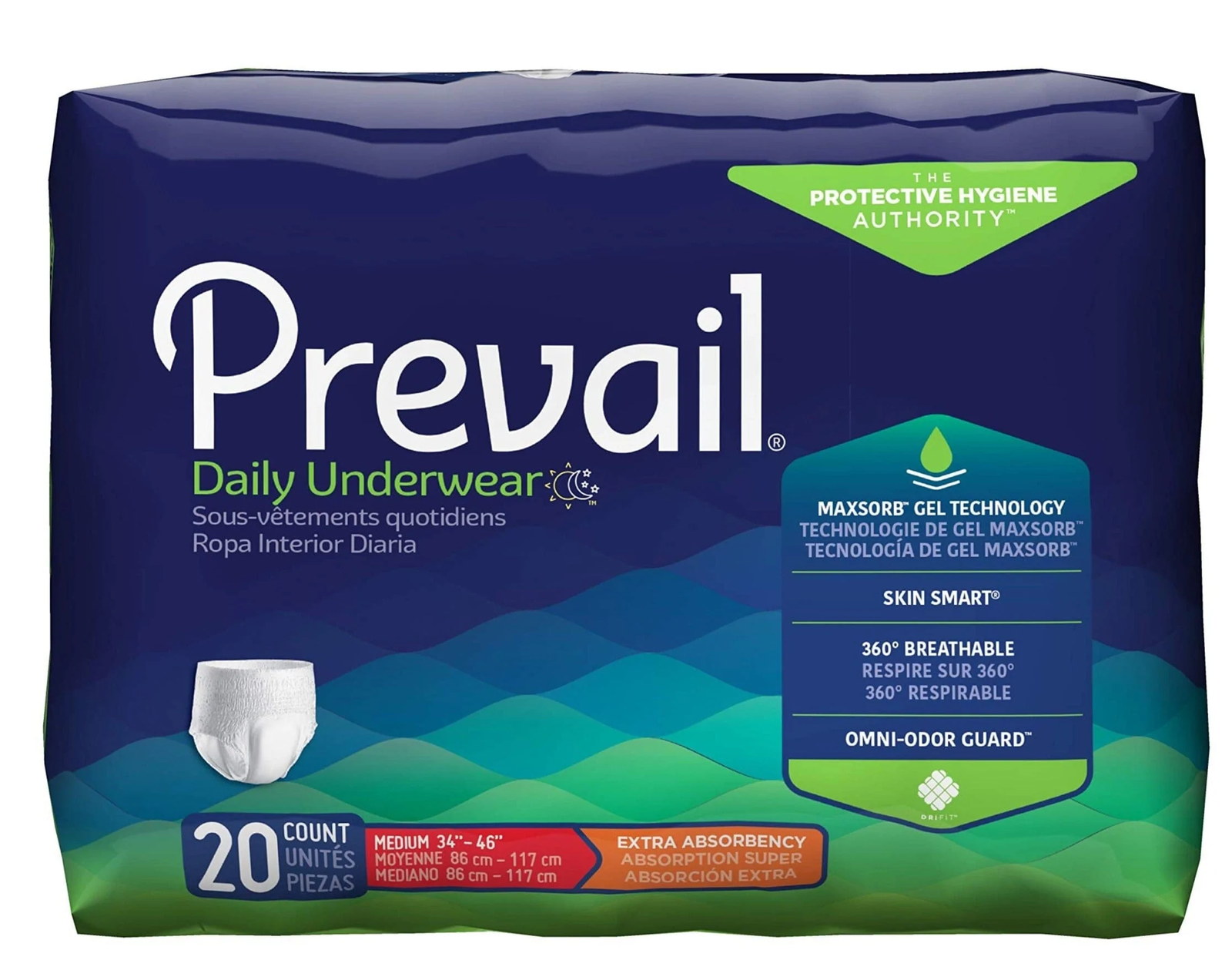 Prevail Adult Daily Disposable Underwear Pull Up Style Extra Absorbency