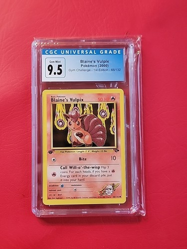 Blaine's Vulpix (1st Edition) graded CGC 9.5 for sale on eBay