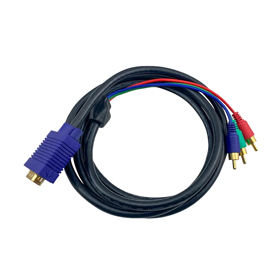 PTC Premium VGA to 3-RCA RGB Component Video Cable For TV Monitor Projector 6 ft - Image 2 of 4