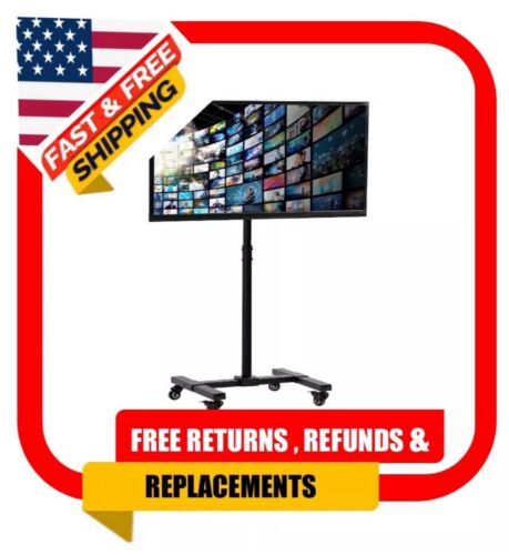 Mobile TV Display Stand for 13 to 42 inch Rolling Floor Stand Height Adjustable