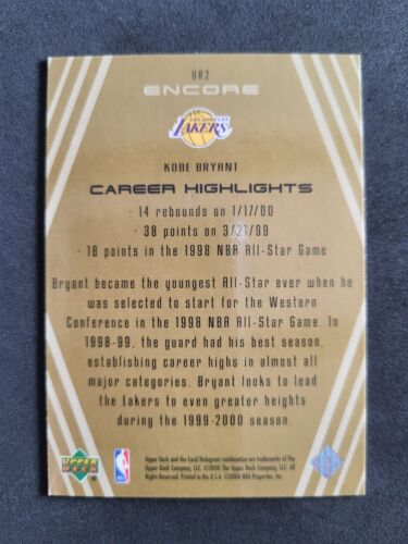 1999-00 Upper Deck Encore, Kobe Bryant, Upper Realm, Los Angeles Lakers, # UR2 - Bild 2 von 2