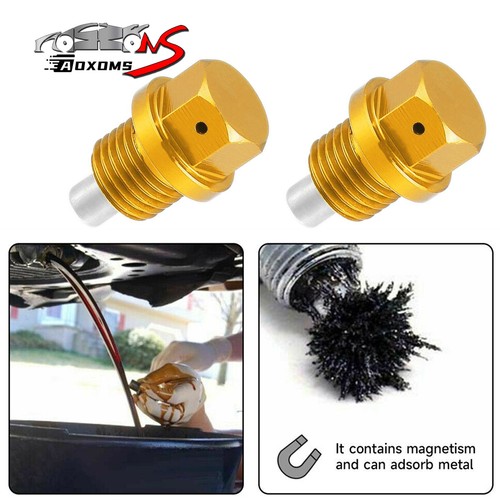 1x Anodized Engine Magnetic Oil Pan Drain Plug Bolt Kit Washer M14*1.5MM Screw E - Foto 5