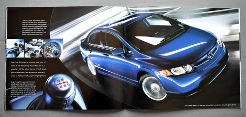 Brochure vendita HONDA CIVIC BERLINA 2008, HYBRID & SI BERLINA ~30 PAGINE ~10" X 8,5" - Foto 11 di 15