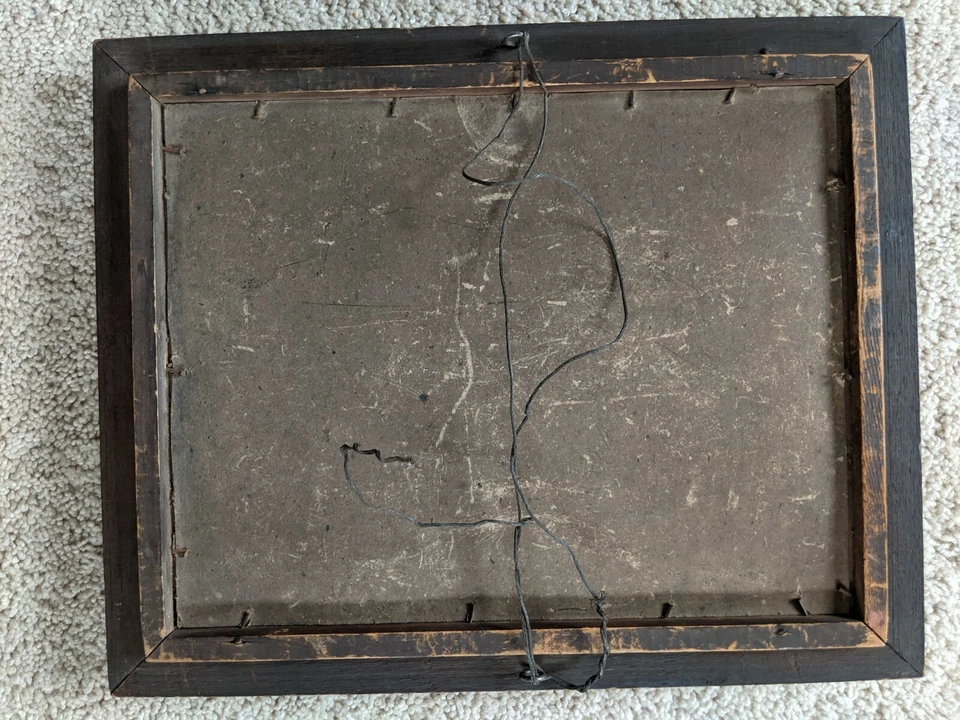 Antique Woman Fruit Beautiful Colorful framed print picture rustic 1890s ?  - Image 4 of 4