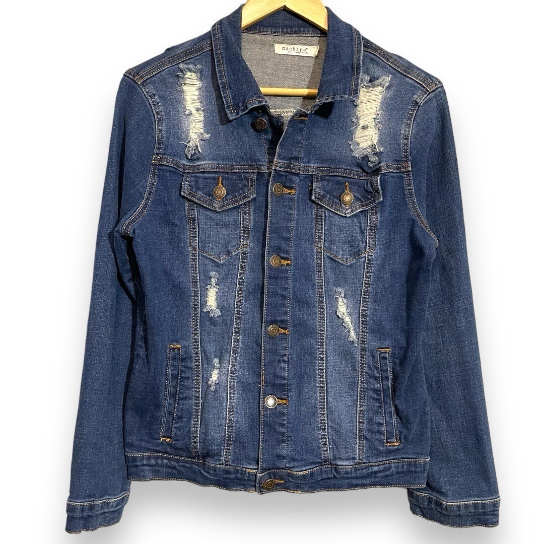 Machine Shredded Denim Jacket - image 1
