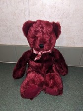 Russ Berrie plush Teddy Bear Rhapsody deep Red Weighted Stuffed Animal 9"