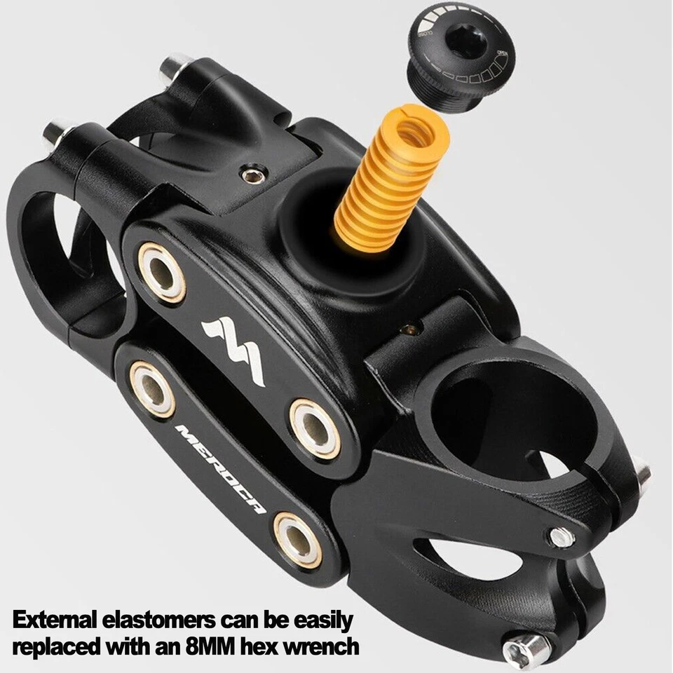 MEROCA Stem 7 Degree Four Link Suspension Stem 90mm MTB Gravel Bike Shock Stems - Image 3 of 4