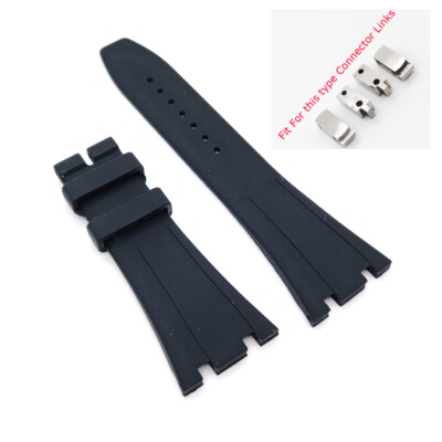 27mm Black Silicone Rubber Band Strap Fit For AP Royal Oak 39mm 41mm 15400 15390