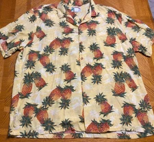 Paradise Found Pineapples Hawaiian Shirt Men's XXL Honolulu Hawaii