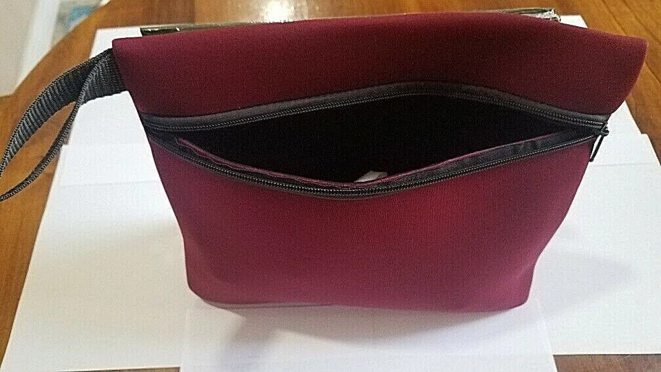 POUCH, CARRYING, W/ZIPPER MAROON COLOR - (L2) FREE SHIPPING - Image 3 of 3