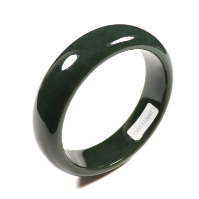 59mm Certified 100% Natural Black Green Jade Bangle Bracelet Hetian Nephrite 979
