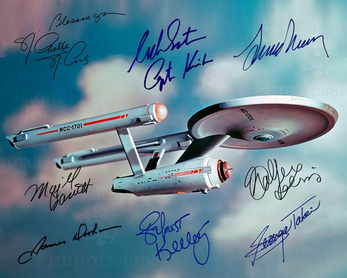 Set of 4 Star Trek Cast Autographed 8x10 Photos Enterprise Studio Model reprint - Picture 3 of 5