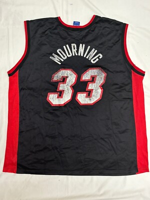 Vintage 90s 00s Alonzo Mourning Miami Heat NBA Jersey Champion 48