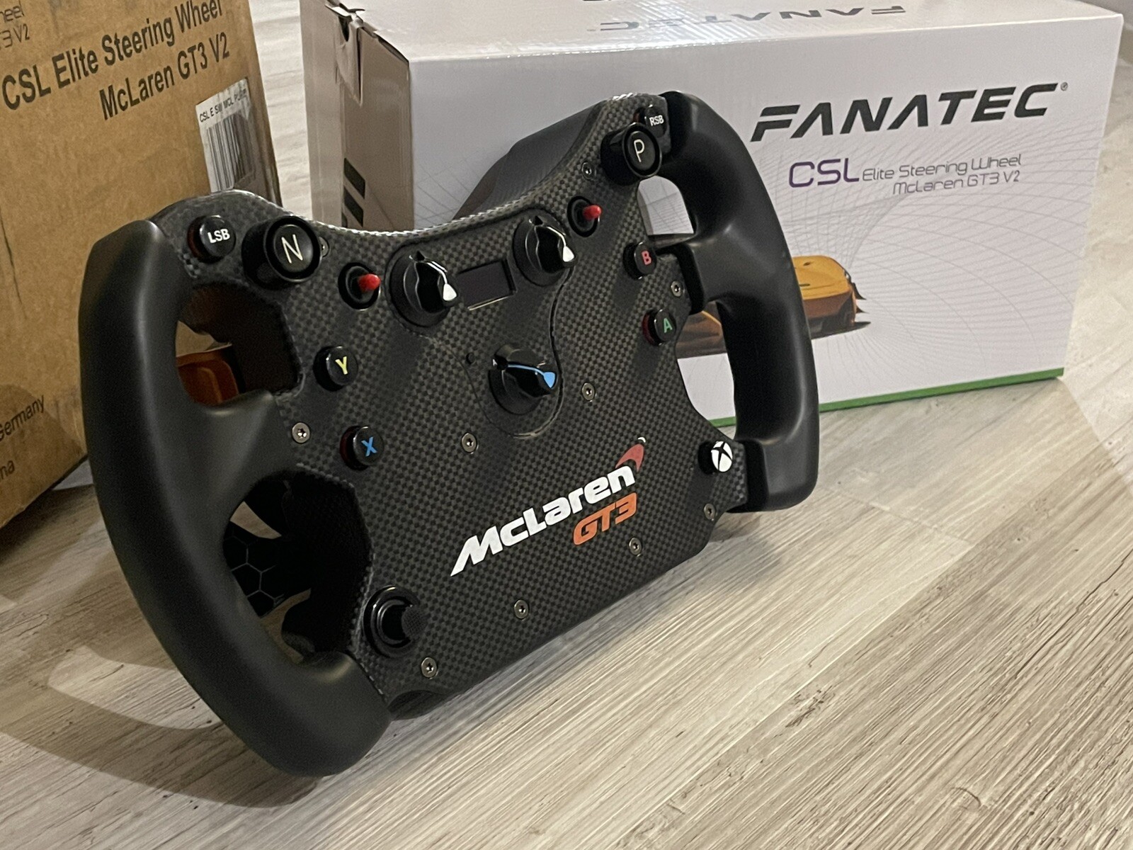 Fanatec CSL Elite McLaren GT3 V2 Steering Wheel QR2 Lite Fanatec CSL Elite McLaren GT3 V2 Steering Wheel QR2 Lite