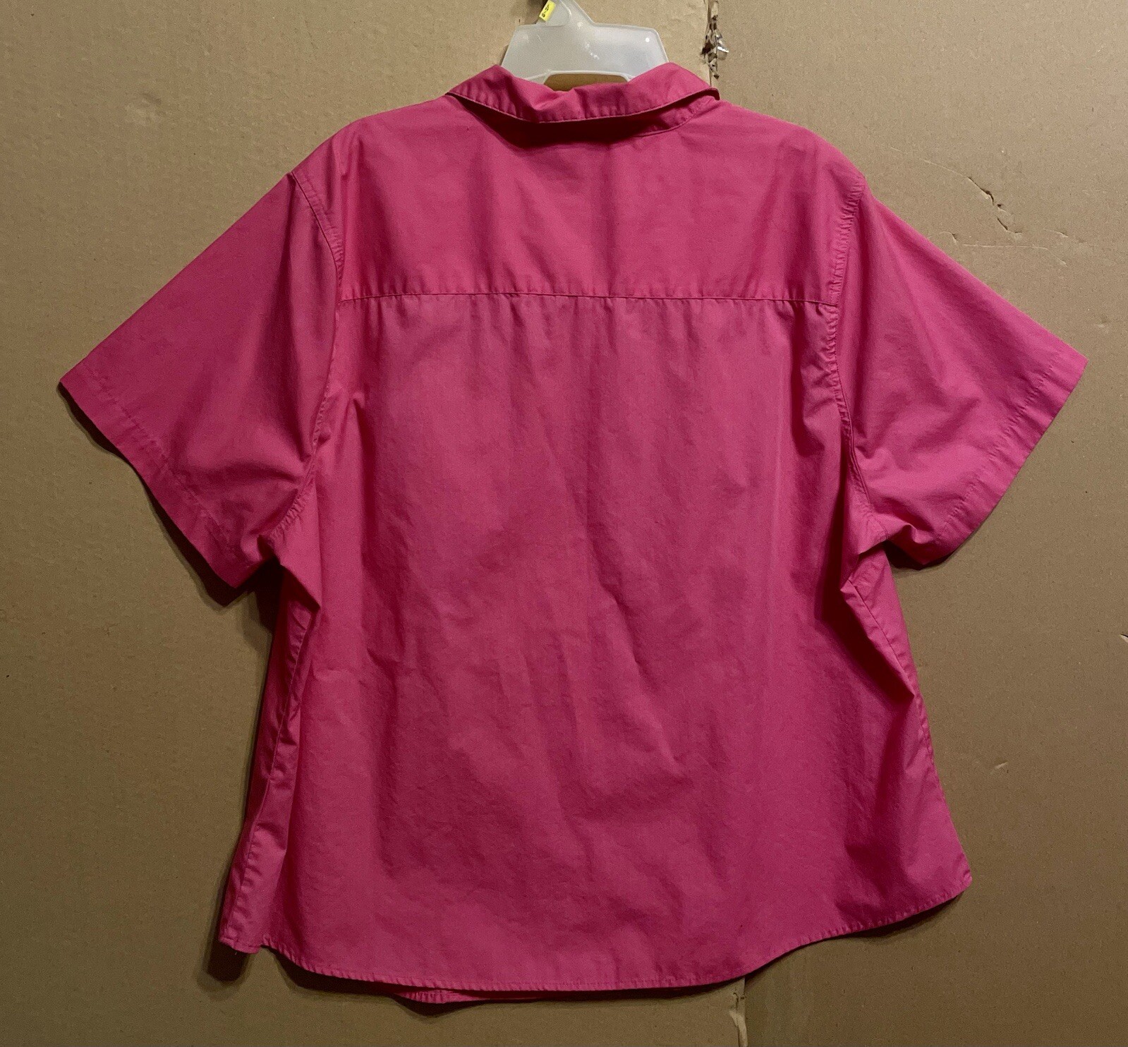 Basic Editions 2X hot  pink button up collared po… - image 6