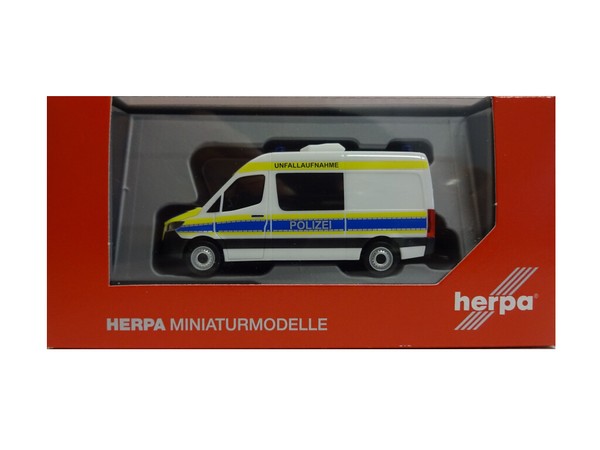 Herpa 097758 Mb Sprinter Halbbus Hochdach Polizei Nrw Unfallaufnahme 1:87 Neu-image