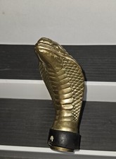 Heavy Brass Cobra Cane Handle Head Walking Stick Vintage Antique Cane Design
