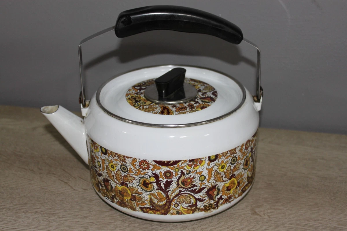 Veemoon Bouilloire Émaillée Vintage - Pour Thé Et Café - Compatible Induction, Électrique Et Gaz - Bleu, 20 Cm