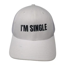 I'm Single Snapback Mesh Back Trucker Hat White One Size Solid Yupoong