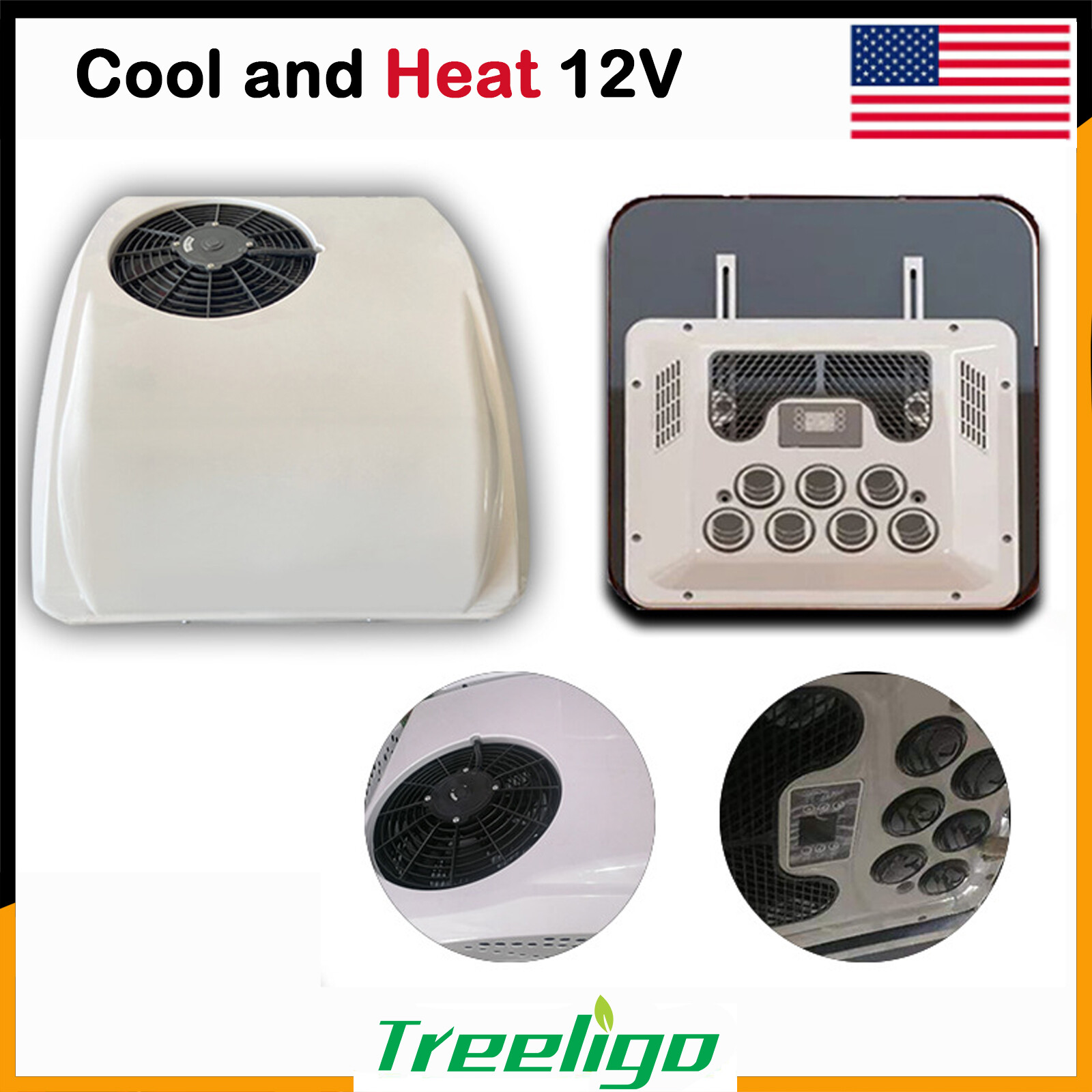 12 Volt Cool Heat Electric RV Rooftop Air Conditioner- Mounted AC - RV AC  Unit | eBay