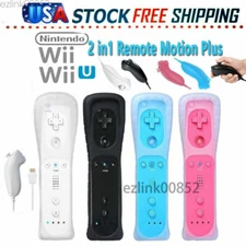 For Nintendo Wii & Wii U Remote Controller Built in Motion Plus /Nunchuck W/Case