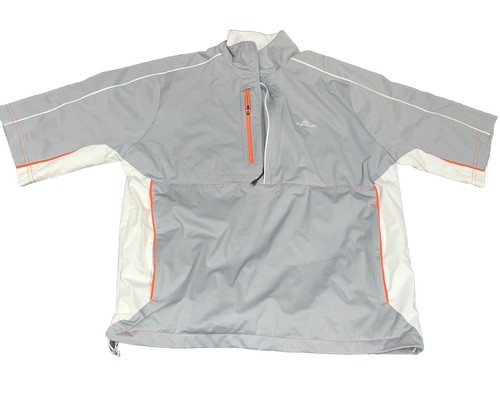 Antigua Size XL Men's Short Sleeve Golf Jacket Wind Shirt 1/4 Zip Vented Vintage
