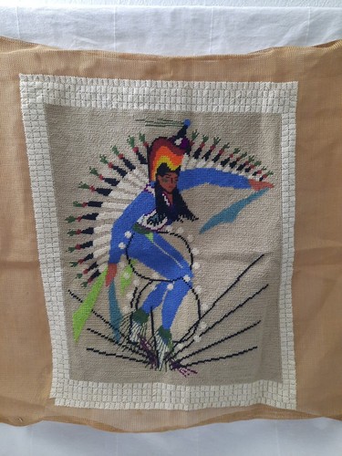 Fabulous Madeira Creations ~ Native Tribal Dancer~ Needlepoint Nearly Completed - Picture 7 of 21