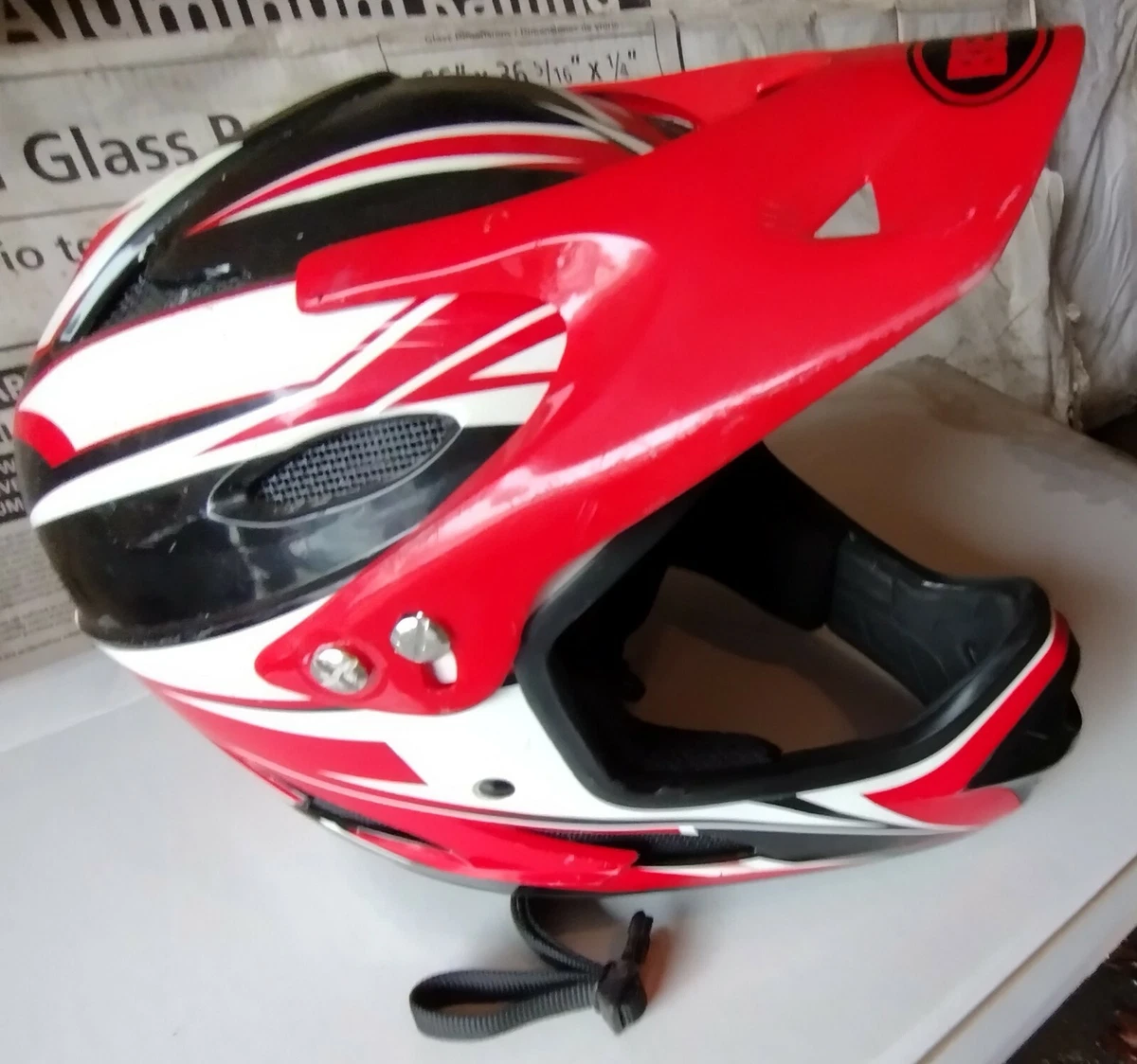 Bell MD Motocross Helmet Gloss Black Red And White Size Medium