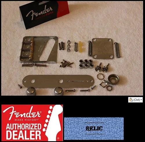 Fender Telecaster Aged Relic Chrome Compensated Hardware Set Tele
