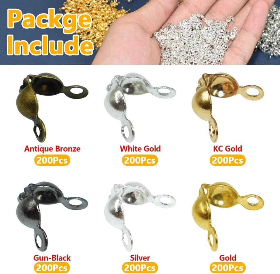 1200 x бисер советы узел крышка раскладушки обжимные концевые крышки сделай сам браслет ювелирных изделий - Изображение 3 из 4