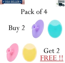4 Pack Face Scrubber Soft Silicone Facial Cleansing Brush Face Exfoliator Scrub