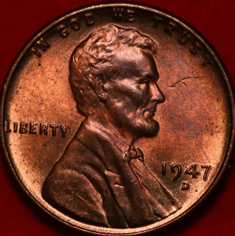 Uncirculated 1947-D Denver Mint Copper Lincoln Wheat Cent
