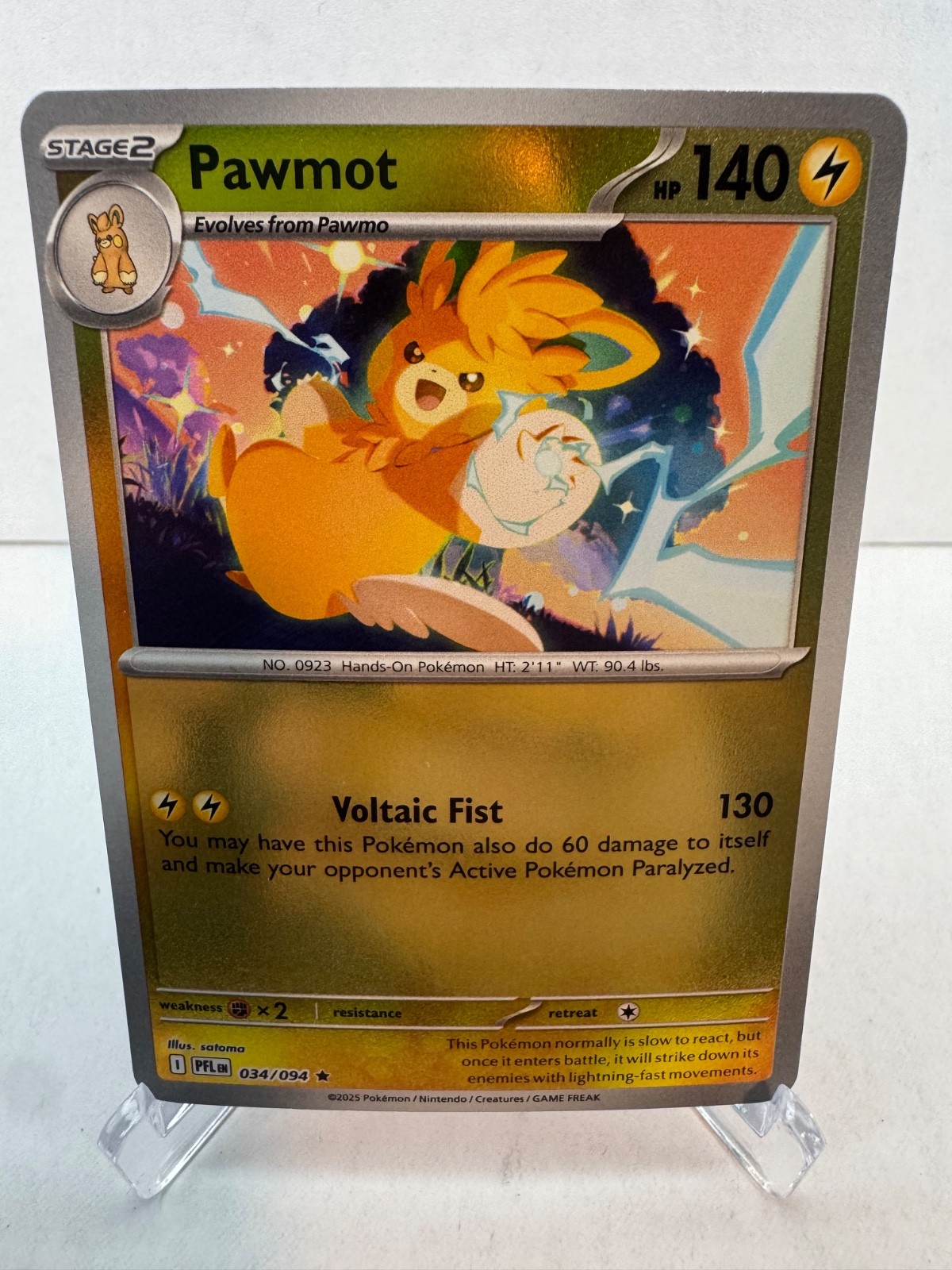 Pawmot 34/94 - Reverse Holofoil NM - ME: Phantasmal Flames - Pokémon TCG