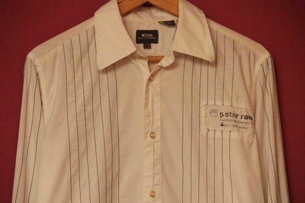Men G-Star RAW Shirt Beige Cotton 38