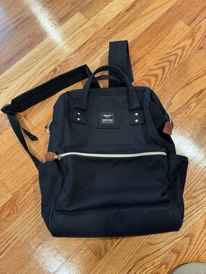 Himawari Waterproof Canvas Backpack Bag with Side Pockets Black
