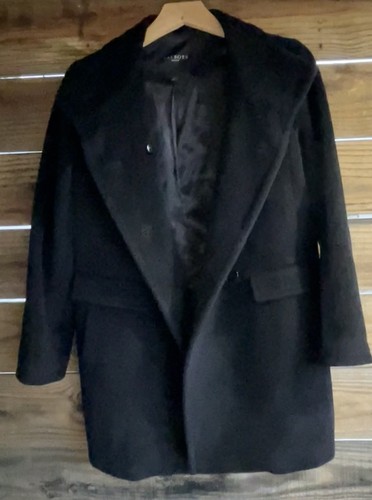 Talbots 2P Black Peacoat Alpaca/Wool EXCELLENT CONDITION - Picture 5 of 6
