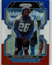 2021 Panini Prizm Asante Samuel Jr. Red White and Blue Rookie #435 RC Chargers