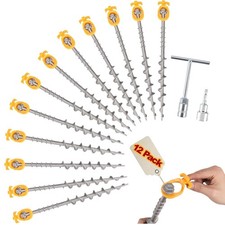 Keltrion 12 Screw-in Tent Stakes - Heavy Duty Ground Anchors for Sand  Camping