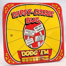 Marx 1950s Dipsy Doodle Bug Dodg'em Metal Base Game Pad Rare Vintage
