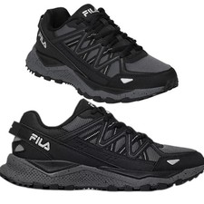 FILA Firetrail Evo Trail Mens Walking Shoes Size 9 Black Gray Lightweight