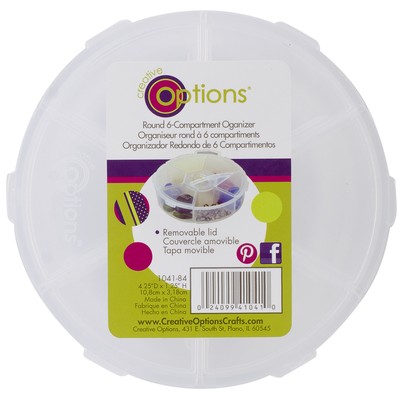 Creative Options Round Accessory Organizer-4.25''X4.25''X1.25'' Clear 1041-84