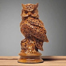 Vtg One of a Kind Ceramic Great Horned Owl Light Byron Molds BoHo MCM TV Lamp  