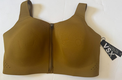 Victoria's Secret VSX Featherweight Max Front-Close Sports Bra Olive NWT