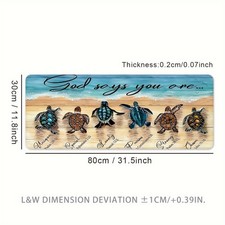 40 90cm Large Gaming Mouse Pad with Rubber Turtles and Inspirational Bible Verse